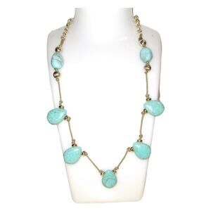 Mia Inspirations Beaded Rope Necklace & Earrings Boho Faux Turquoise 2pc Set